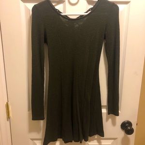 Long sleeve lace-up dress